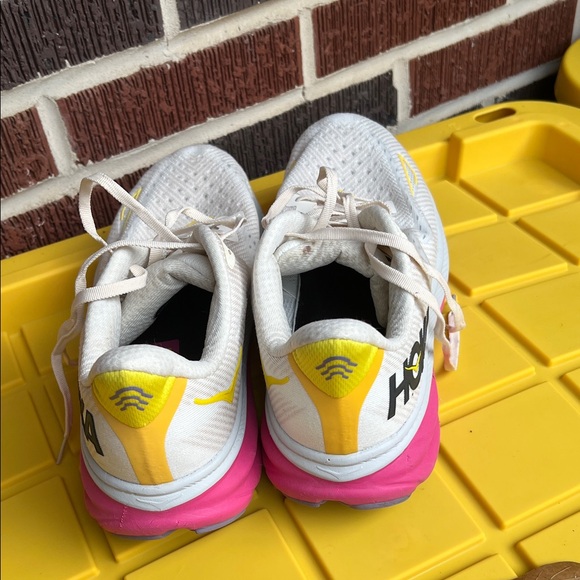 Hoka Women's Cream and Pink Athletic Shoes - Picture 3 of 5